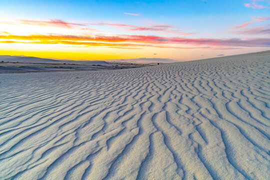 Close Up Sand Ripples at Sunset White Sands National Park New Mexico