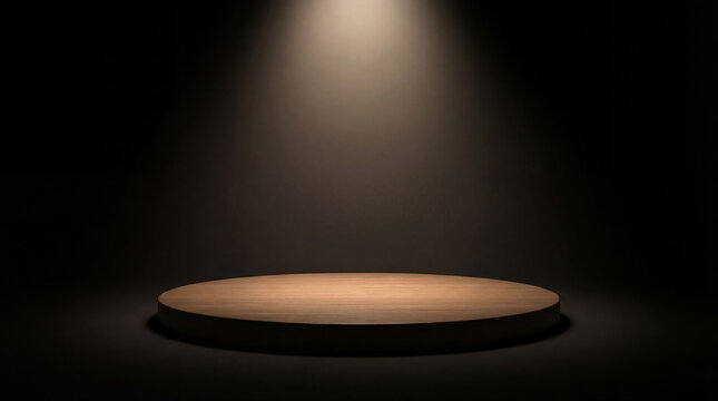 Symmetrical Black Box Stage With Overhead Lights Delivers Sleek Minimal Drama for Presentation Visuals
