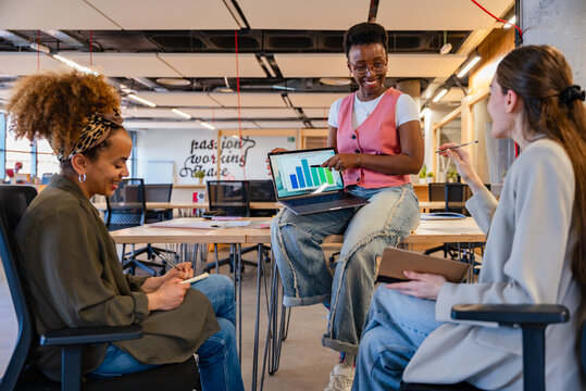 Collaborative meeting in modern office setting
