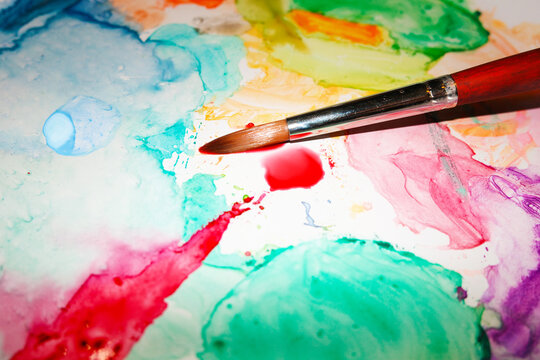 Watercolor Painting. Artist palette