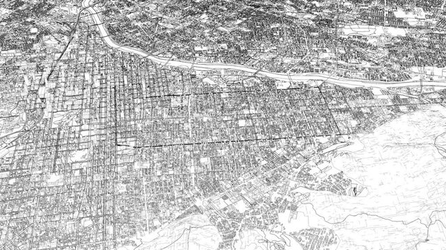 3D looped animation of city - Sapporo Japan
