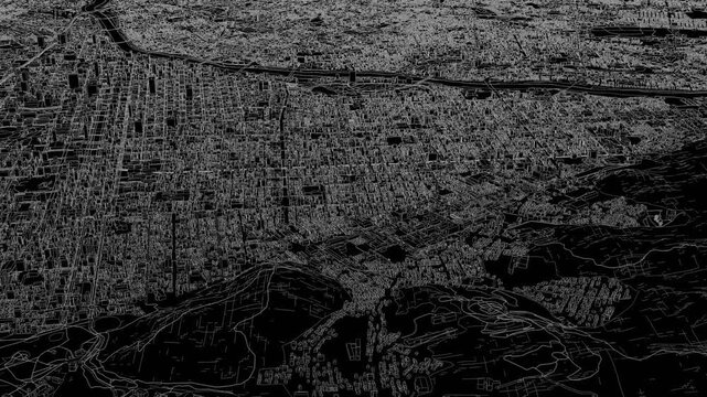 3D looped animation of city - Sapporo Japan