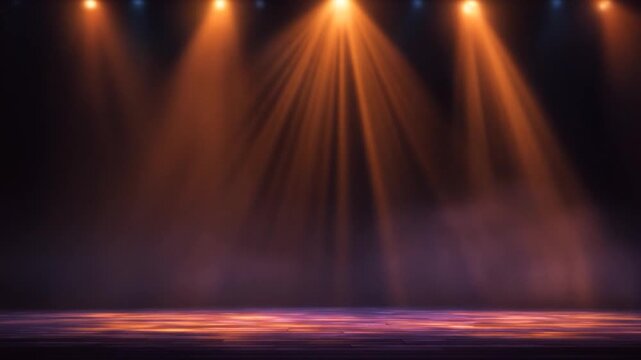 Stage lights shining down on empty.
