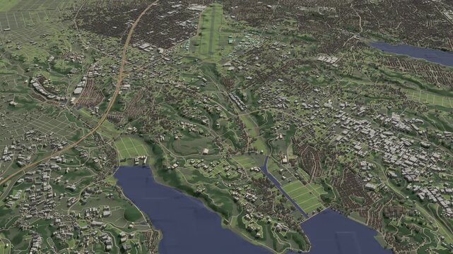 3D looped animation of city - Hamamatsu Japan