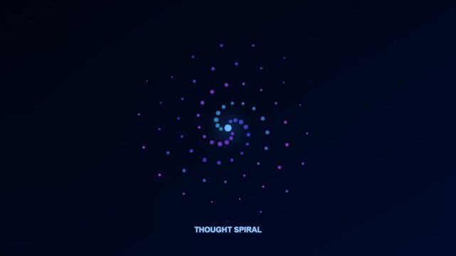 An elegant visualization of AI powered brainstorming as luminous particles spiral outward to represent the complex evolution of digital intelligence and synergistic creative thought processes