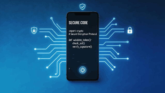 Smartphone displaying secure code