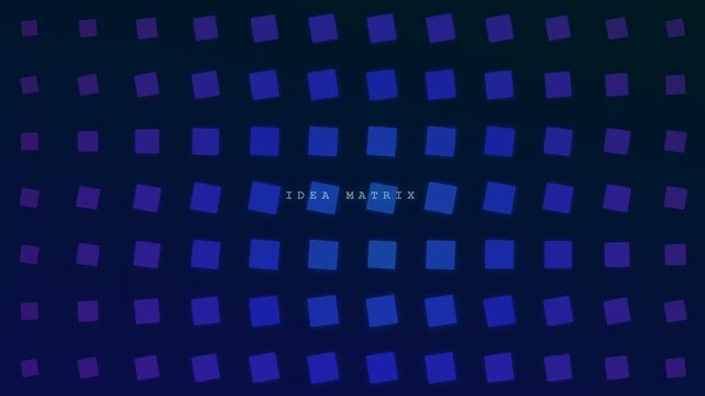 This conceptual visualization of AI powered brainstorming manifests a dynamic matrix of pulsing blue geometric tiles oscillating through a dark digital void for futuristic intellectual exploration