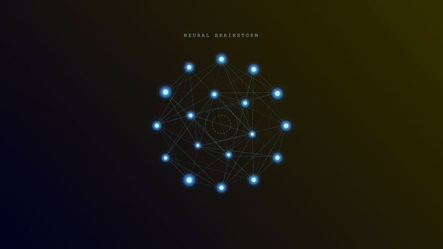 An intricate visualization of AI powered brainstorming unfolds as luminous blue data nodes coalesce into a complex spherical network representing advanced machine learning and digital connectivity