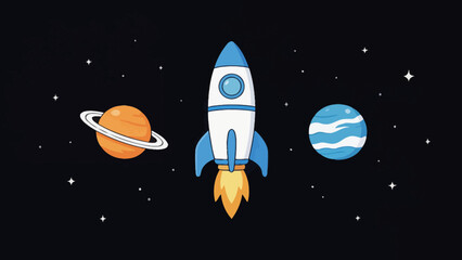 Rocket and planets in space © Canis