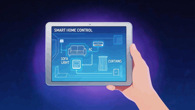 Smart home control interface on tablet