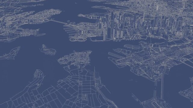 3D looped animation of city - Sydney Australia