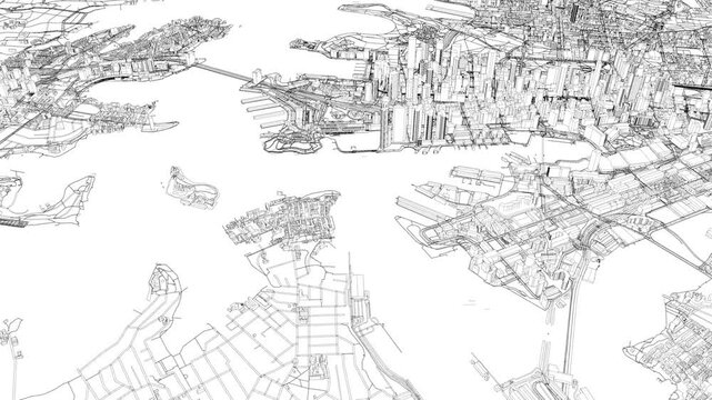 3D looped animation of city - Sydney Australia