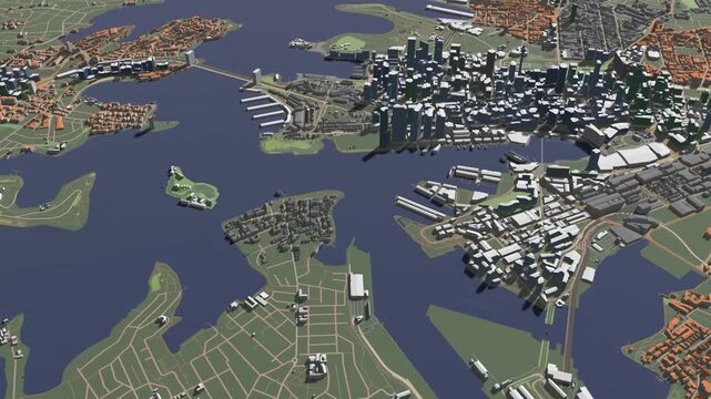 3D looped animation of city - Sydney Australia