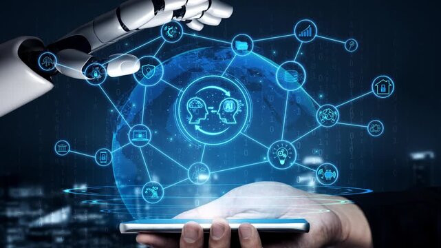 AI enables collaborative intelligence by linking robotics, machine learning, and data systems to automate operations and improve real-time decision-making. Marrow