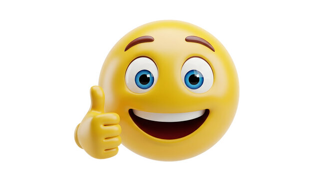 Smiling Emoji Face with Thumbs Up.