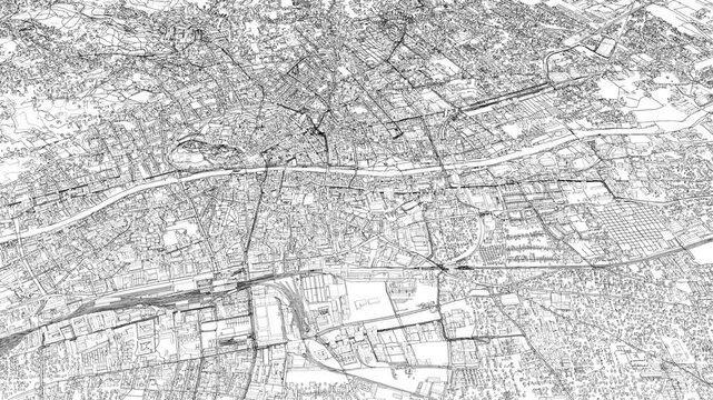 3D looped animation of city - Graz Austria