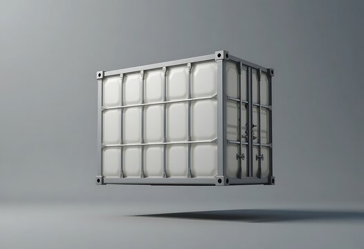 Empty industrial shipping container isolated on gray background. ibc container