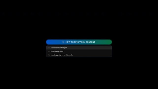Dark Mode Animated Search Bar with Viral Content Query