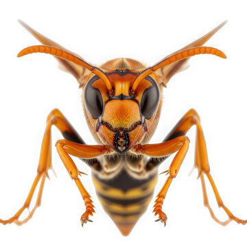 Close up of a yellow jacket insect face