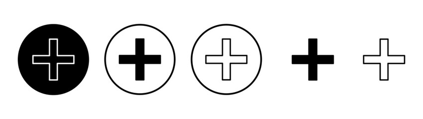 Fototapeta premium Plus icon vector. Add plus sign and symbol