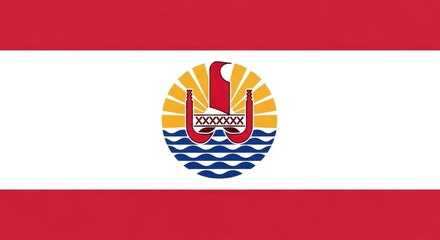 Obraz premium French Polynesia Flag - Symbol of Culture and Identity.