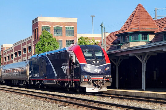 Amtrak Train at Manassas Train Station, Virginia, USA
