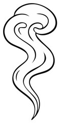 Obraz premium Simple Line Art Illustration of Flowing Smoke or Steam Shape Black and White