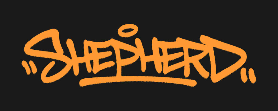 Bold urban graffiti handstyle featuring the word Shepherd. Street art lettering representing divine guidance, leadership, and the spiritual protection of the flock.