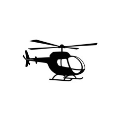 Fototapeta premium Black Helicopter Silhouette Icon Isolated on White Background