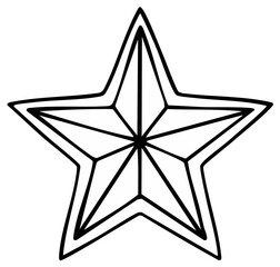 Obraz premium Bold five-pointed star graphic with geometric internal divisions and a distinct outline