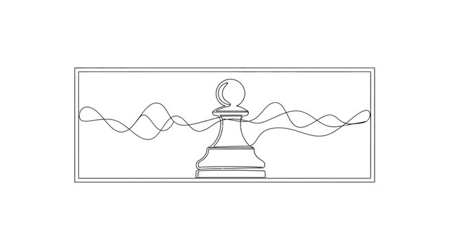 Chess Pawn on Wavy Lines, Strategy and Decision Making Concept