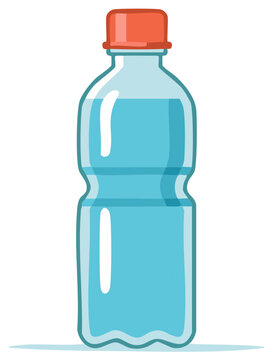 Water bottle illustration showing refreshment and hydration for sports activities