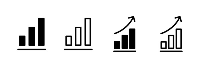 Obraz premium Growing graph Icon vector illustration. Chart sign and symbol. diagram icon