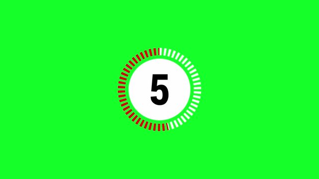 10 seconds countdown timer animation in 4K UHD smooth circle motion graphic clean background for video editing