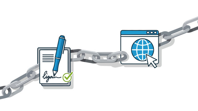 Digital Link Chain Concept.