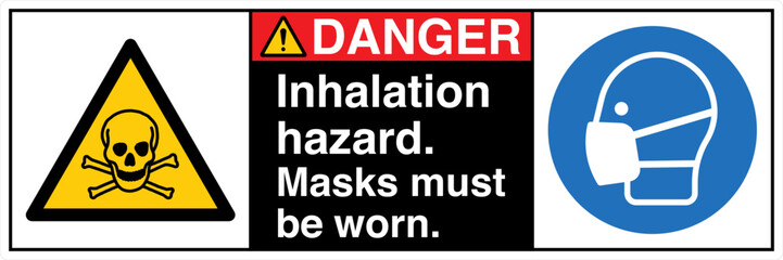 Obraz premium Safety Sign Danger Inhalation...
