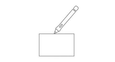 Naklejka premium Digital Pen Writing on Blank Paper - Concept of Creativity, Ideas, and Digital Art