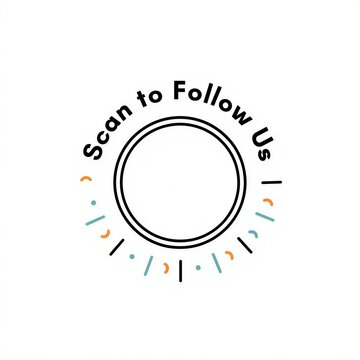 Clean Scan to Follow Us Label Design for Social Media Marketing and Digital Promotion