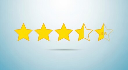 Fototapeta premium Five star rating system with half mark.