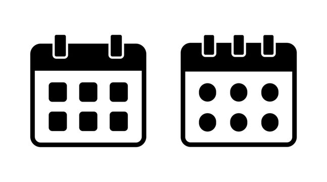 Calendar icon set vector. Calender sign and symbol. Schedule icon symbol
