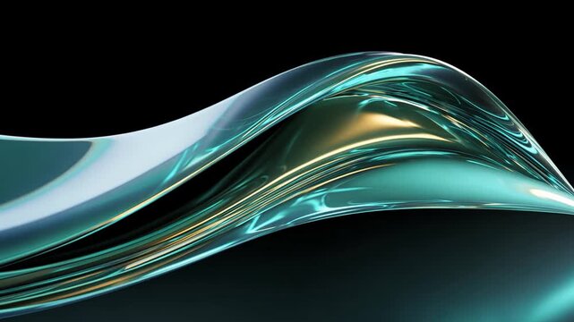 Smooth Flowing Liquid Wave in Vibrant Colors and Light Reflections
