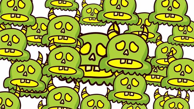 green monster face pattern for seamless horror and kids wallpaper