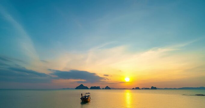 Beautiful 4K Time lapse of Majestic sunrise or sunset clouds sky landscape,Amazing colorful light of nature cloudscape sky background