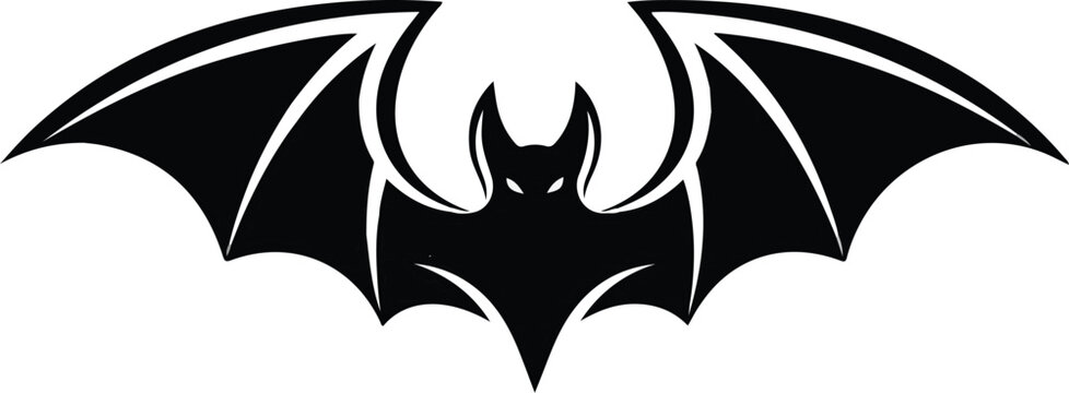 Black Bat Silhouette Flying Wings.