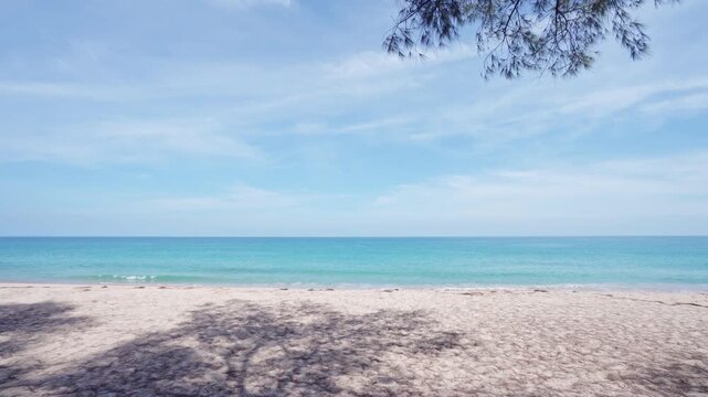 Amazing beach Beautiful sandy beach and sea with clear blue sky background Empty beach blue sky sand sun daylight relaxation landscape view in Phuket island Thailand for Summer and travel background