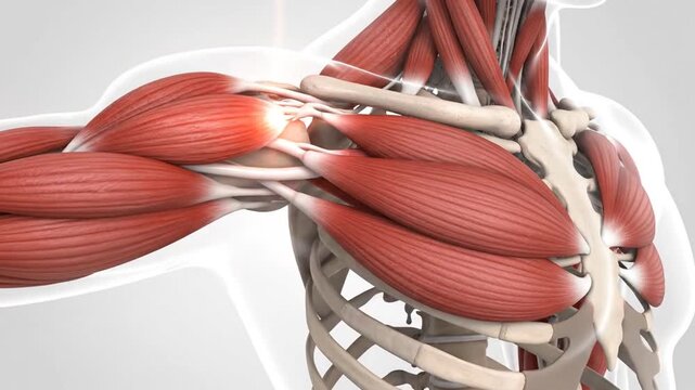 human shoulder rotator cuff muscles and skeletal system