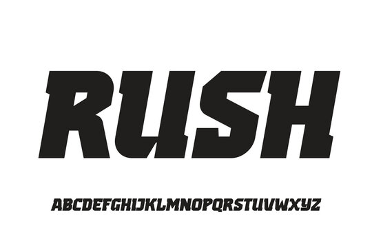 Rush Heavy Italic Sans Font. Powerful Bold Speed Typeface. Impactful Typography for Sports, Action News, Industrial Branding, and Logo Headlines