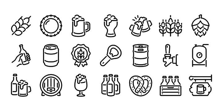 Set of hand-drawn sports and leisure icons with equipment isolated on transparent background