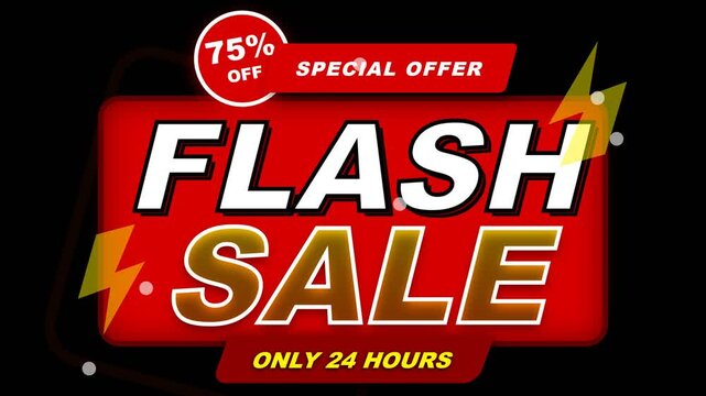 Dynamic Flash Sale Banner With Bold Red Graphics.