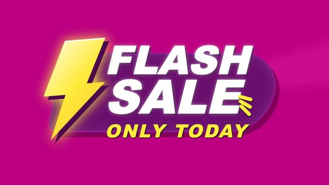 Bright Flash Sale Graphic With Bold Text Only Today.
